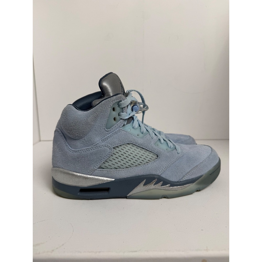 Jordan 5 Retro Blue Bird‎ Womens Size 8.5 Suede Metallic Silver Shoe DD9336-400